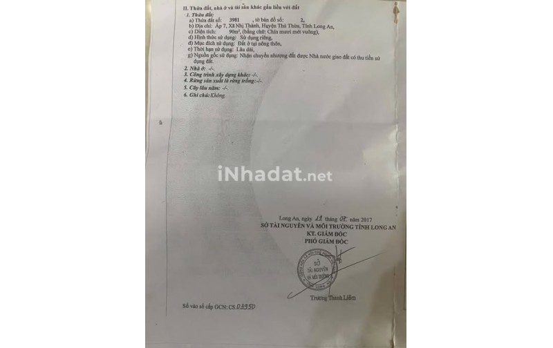 BÁN ĐẤT THỔ CƯ KCN – KDC HÒA BÌNH, THỦ THỪA – GIÁ TỐT CHỈ 1.2 TỶ