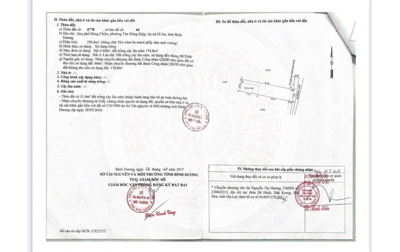 BÁN ĐẤT TÂN ĐÔNG HIỆP, DĨ AN, 231M², ĐƯỜNG Ô TÔ, Giá 6 tỷ